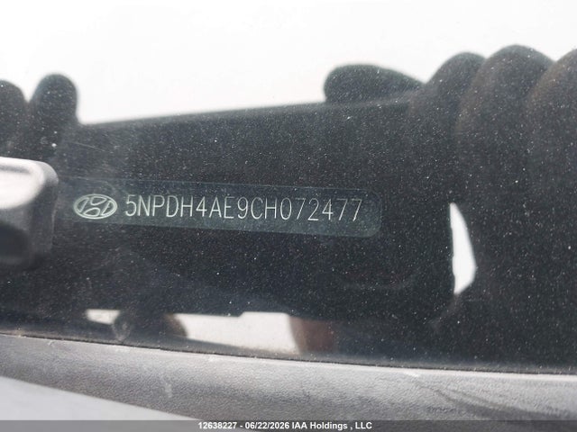 12638227 :رقم المزاد ، 5NPDH4AE9CH072477 vin ، 2012 Hyundai Elantra Gls مزاد بيع