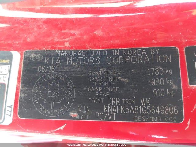 KIA FORTE LX 2016 KNAFK5A81G5649306 Image 9