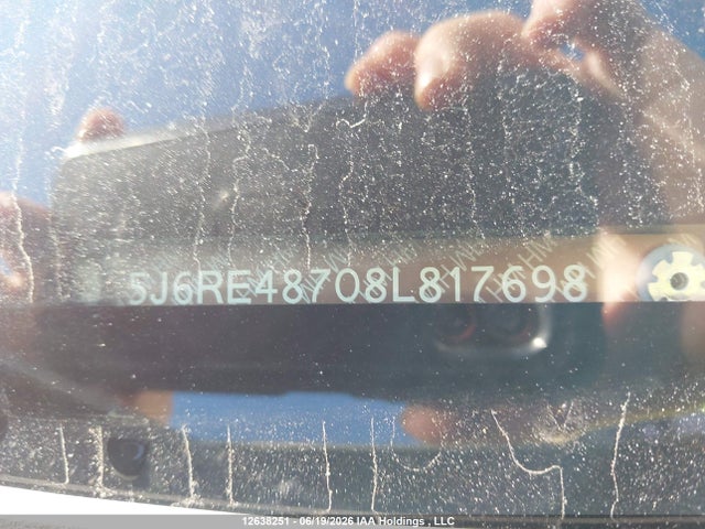2008 Honda Cr-v Exl მანქანა იყიდება აუქციონზე, vin: 5J6RE48708L817698, აუქციონის ნომერი: 12638251