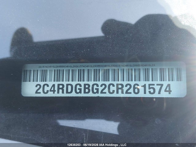 12638253 :رقم المزاد ، 2C4RDGBG2CR261574 vin ، 2012 Dodge Grand Caravan Se مزاد بيع