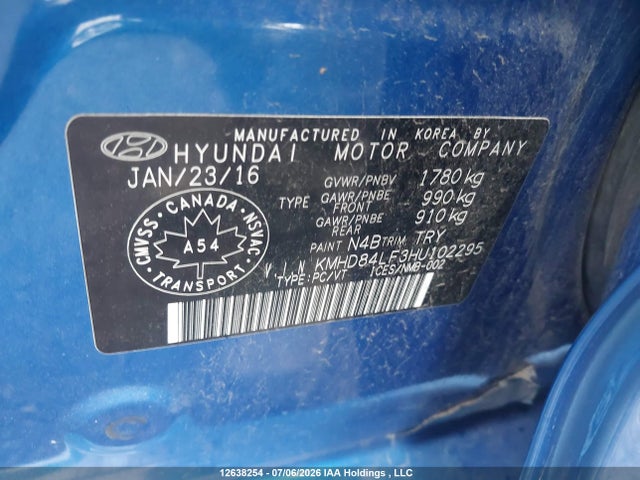 Aukcja sprzedaży 2017 Hyundai Elantra, vin: KMHD84LF3HU102295, numer aukcji: 12638254