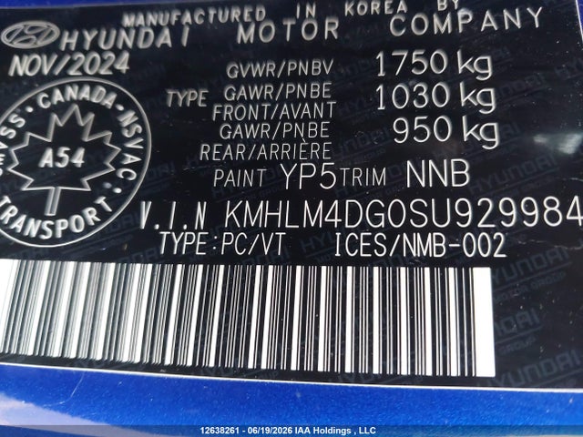 2025 Hyundai Elantra Sel Sport მანქანა იყიდება აუქციონზე, vin: KMHLM4DG0SU929984, აუქციონის ნომერი: 12638261