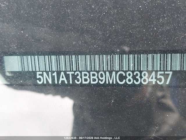 Продаж на аукціоні авто 2021 Nissan Rogue Sv, vin: 5N1AT3BB9MC838457, номер лоту: 12632638