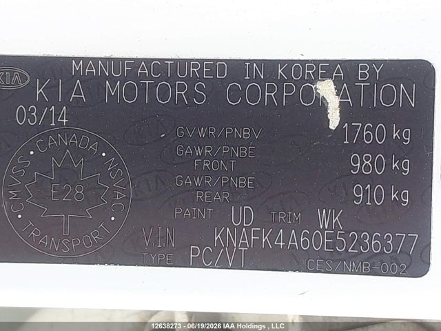 Aukcja sprzedaży 2014 Kia Forte Lx, vin: KNAFK4A60E5236377, numer aukcji: 12638273
