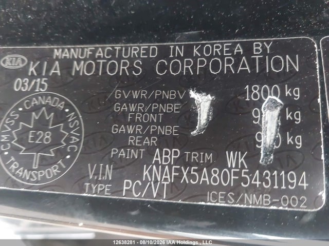 Продажа на аукционе авто 2015 Kia Forte 2.0l Ex/2.0l Lx+, vin: KNAFX5A80F5431194, номер лота: 12638281