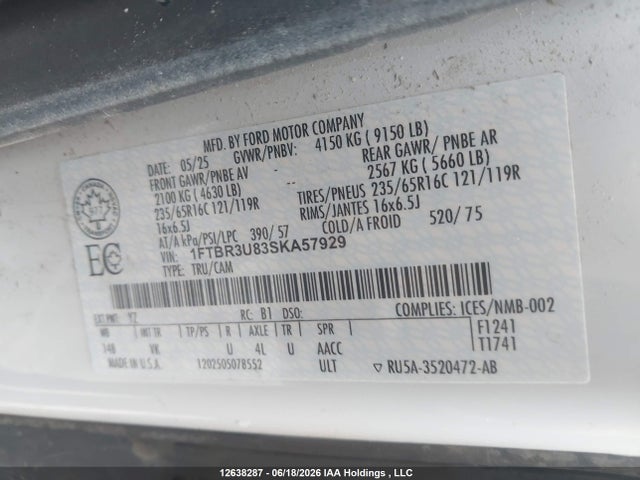 Ford Transit-250 Cargo 2025 1FTBR3U83SKA57929 Image 18