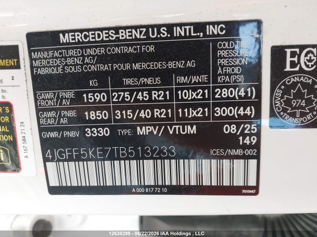 Продажа на аукционе авто 2026 Mercedes-benz Gls 450 4matic, vin: 4JGFF5KE7TB513233, номер лота: 12638299