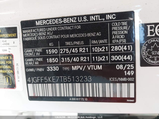 Продажа на аукционе авто 2026 Mercedes-benz Gls 450 4matic, vin: 4JGFF5KE7TB513233, номер лота: 12638299