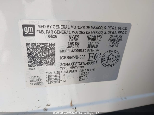Chevrolet EQUINOX LT 2026 3GNAXPEG8TL493827 Image 9