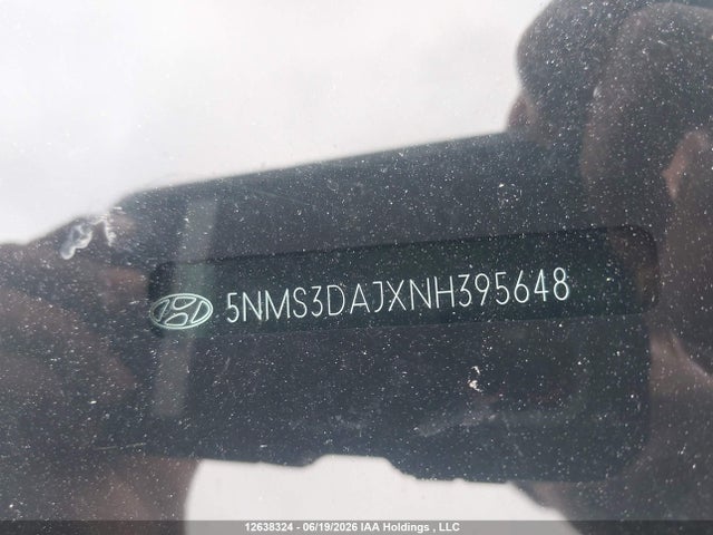 5NMS3DAJXNH395648 Hyundai Santa Fe Sel