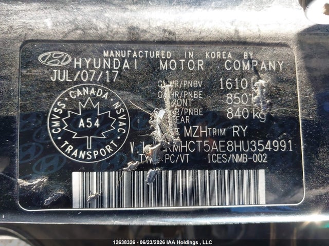 Aukcja sprzedaży 2017 Hyundai Accent Se, vin: KMHCT5AE8HU354991, numer aukcji: 12638326