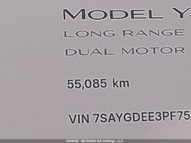 Продаж на аукціоні авто 2023 Tesla Model Y Long Range, vin: 7SAYGDEE3PF757564, номер лоту: 12638352