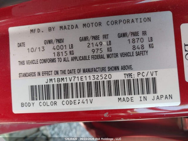 Mazda Mazda3 Gs-sky 2014 JM1BM1V71E1132520 Image 9