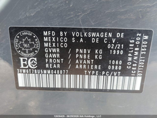 3VW6T7BU5MM048877 Volkswagen Jetta Gli/s/autobahn