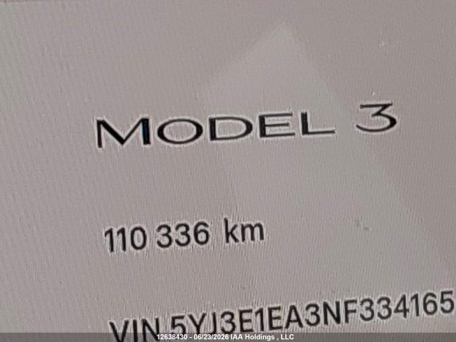 Tesla Model 3 Rwd/standard Range 2022 5YJ3E1EA3NF334165 Image 15