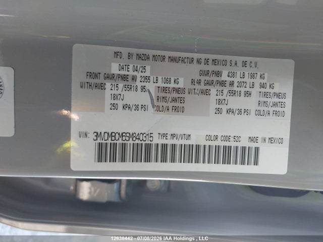 3MVDMBCM6SM840315 Mazda Cx-30 Gs