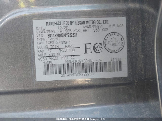 Nissan Sentra 2021 3N1AB8DV0MY222331 Image 9