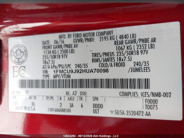Ford Escape Titanium 2017 1FMCU9J92HUA70098 Image 18