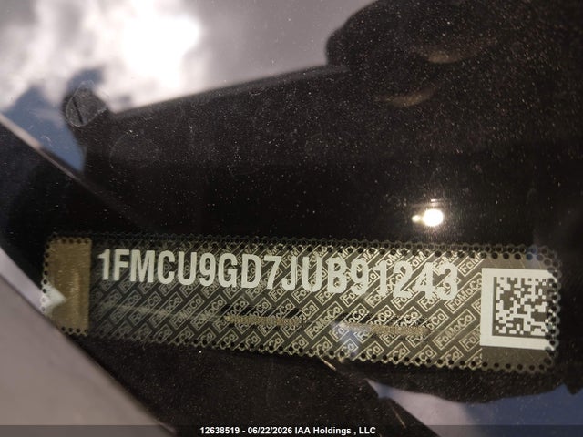 12638519 :رقم المزاد ، 1FMCU9GD7JUB91243 vin ، 2018 Ford Escape Se مزاد بيع