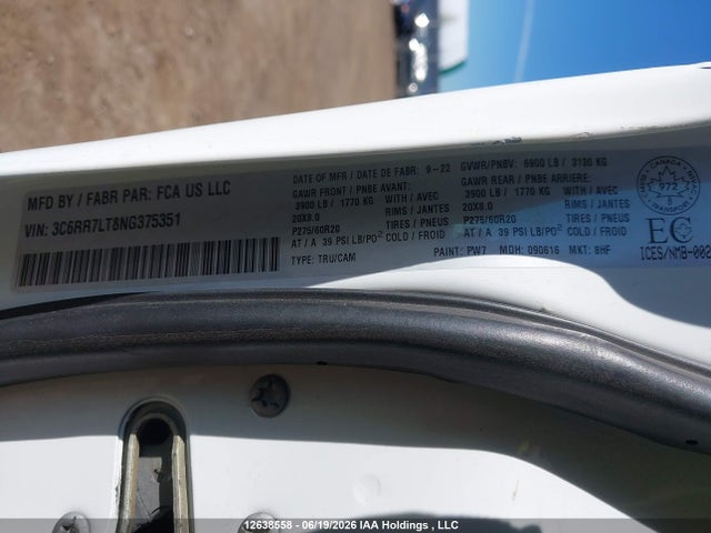 RAM 1500 Classic Slt 2022 3C6RR7LT8NG375351 Image 19