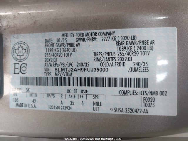 Lincoln MKC 2015 5LMTJ2AH9FUJ35000 Image 17