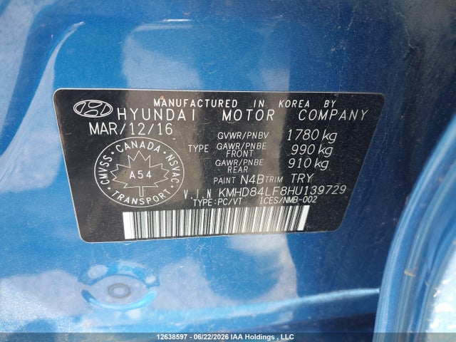 2017 Hyundai Elantra Gl მანქანა იყიდება აუქციონზე, vin: KMHD84LF8HU139729, აუქციონის ნომერი: 12638597