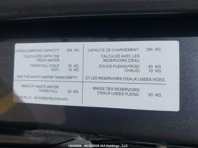 Продажа на аукционе авто 2020 Mercedes-benz Sprinter 2500 Standard Roof V6, vin: W1X4EBVY6LP305480, номер лота: 12638606