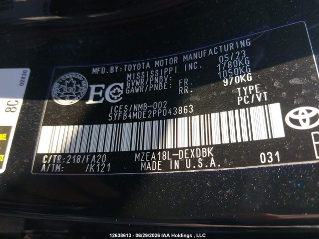 5YFB4MDE2PP043863 Toyota Corolla