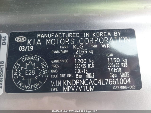 Продаж на аукціоні авто 2020 Kia Sportage Ex/ex Premium/ex Premium S/ex S/ex Tech, vin: KNDPNCAC4L7661004, номер лоту: 12638619