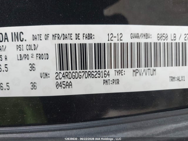 Продаж на аукціоні авто 2013 Dodge Grand Caravan Crew, vin: 2C4RDGDG7DR629164, номер лоту: 12638630