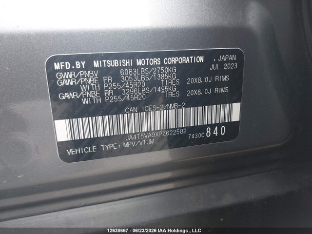 JA4T5VA9XPZ622582 Mitsubishi Outlander Phev Gt