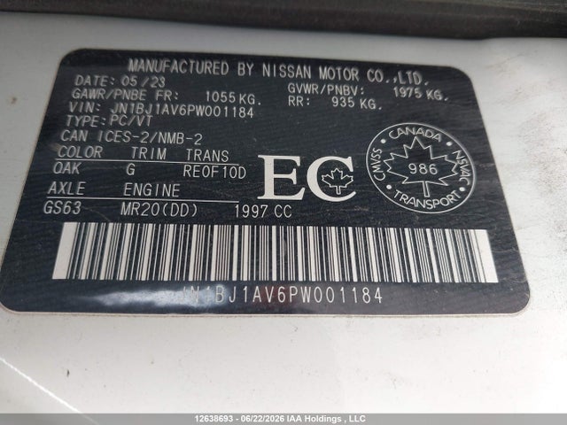 Aukcja sprzedaży 2023 Nissan Qashqai S, vin: JN1BJ1AV6PW001184, numer aukcji: 12638693