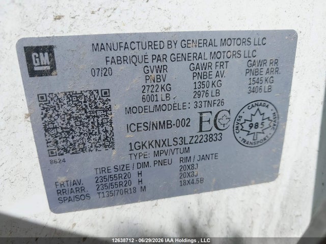 GMC Acadia Denali 2020 1GKKNXLS3LZ223833 Image 9
