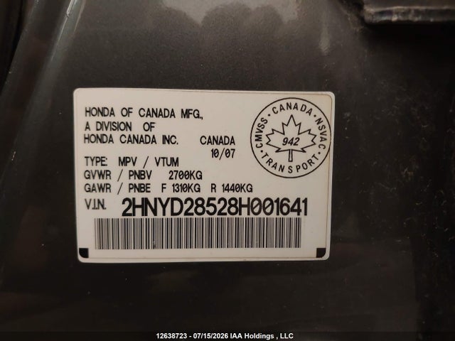 Aukcja sprzedaży 2008 Acura Mdx Sport, vin: 2HNYD28528H001641, numer aukcji: 12638723