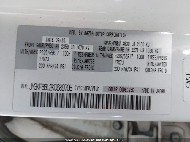 Mazda CX-5 SPORT 2019 JM3KFBBL2K0689706 Image 9
