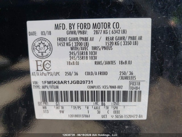Ford Explorer Police Interceptor 2018 1FM5K8AR1JGB20731 Image 9