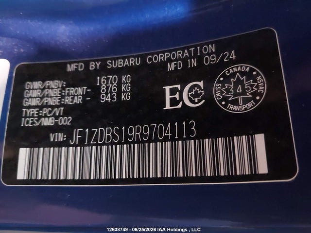Subaru Brz Ts 2024 JF1ZDBS19R9704113 Image 18