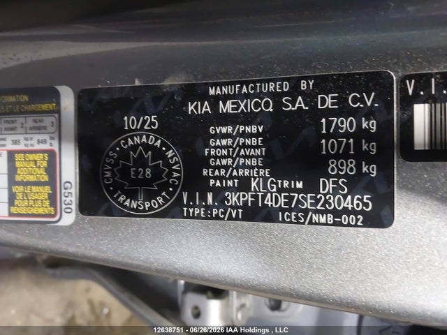 KIA K4 Lx 2025 3KPFT4DE7SE230465 Image 20