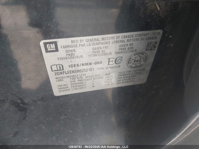 Chevrolet EQUINOX LS 2017 2GNFLEEK6H6252161 Image 9