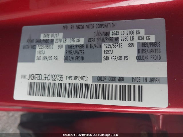 Mazda CX-5 GT 2017 JM3KFBDL9H0192738 Image 18