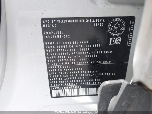 3VVVX7B29PM360238 Volkswagen TAOS SE