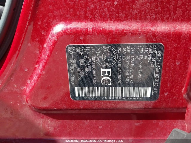 2021 Nissan Rogue Platinum მანქანა იყიდება აუქციონზე, vin: JN8AT3DD9MW316000, აუქციონის ნომერი: 12638783