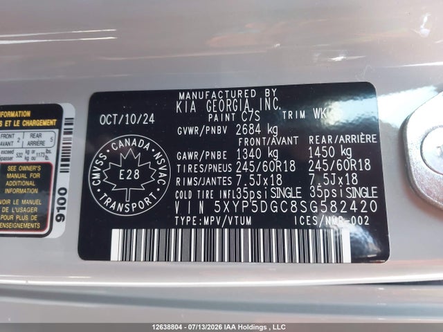 KIA Telluride 2025 5XYP5DGC8SG582420 Image 9