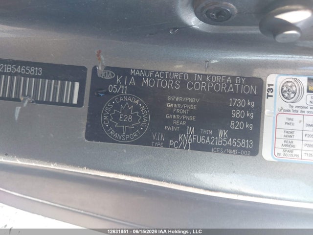Aukcja sprzedaży 2011 Kia Forte Koup 2.0l Ex, vin: KNAFU6A21B5465813, numer aukcji: 12631851