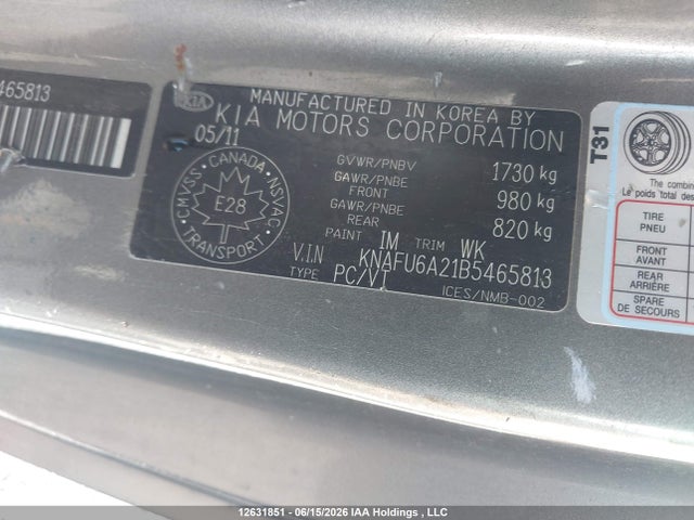 Aukcja sprzedaży 2011 Kia Forte Koup 2.0l Ex, vin: KNAFU6A21B5465813, numer aukcji: 12631851