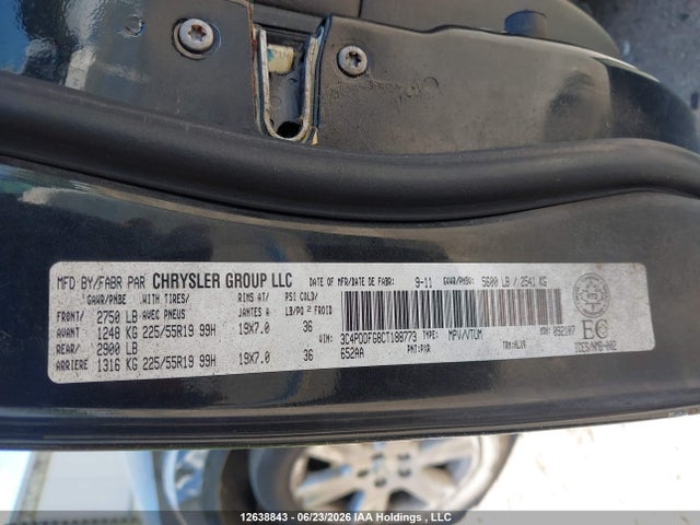 Aukcja sprzedaży 2012 Dodge Journey R/t, vin: 3C4PDDFG8CT188773, numer aukcji: 12638843
