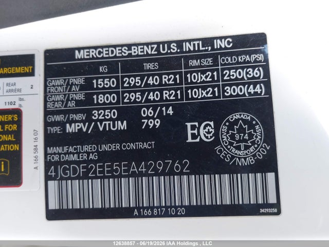 Продажа на аукционе авто 2014 Mercedes-benz Gl 350 Bluetec, vin: 4JGDF2EE5EA429762, номер лота: 12638857