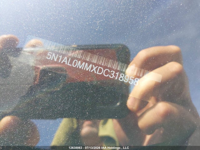 12638863 :رقم المزاد ، 5N1AL0MMXDC318958 vin ، 2013 Infiniti Jx35 مزاد بيع