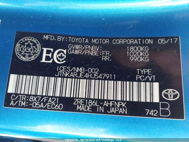 Toyota COROLLA IM 2017 JTNKARJE4HJ547911 Image 19