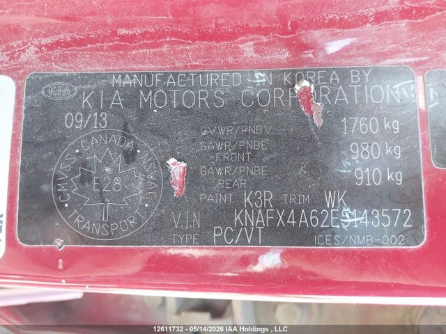 Продажа на аукционе авто 2014 Kia Forte 1.8l Lx/1.8l Lx+/1.8l Se, vin: KNAFX4A62E5143572, номер лота: 12611732